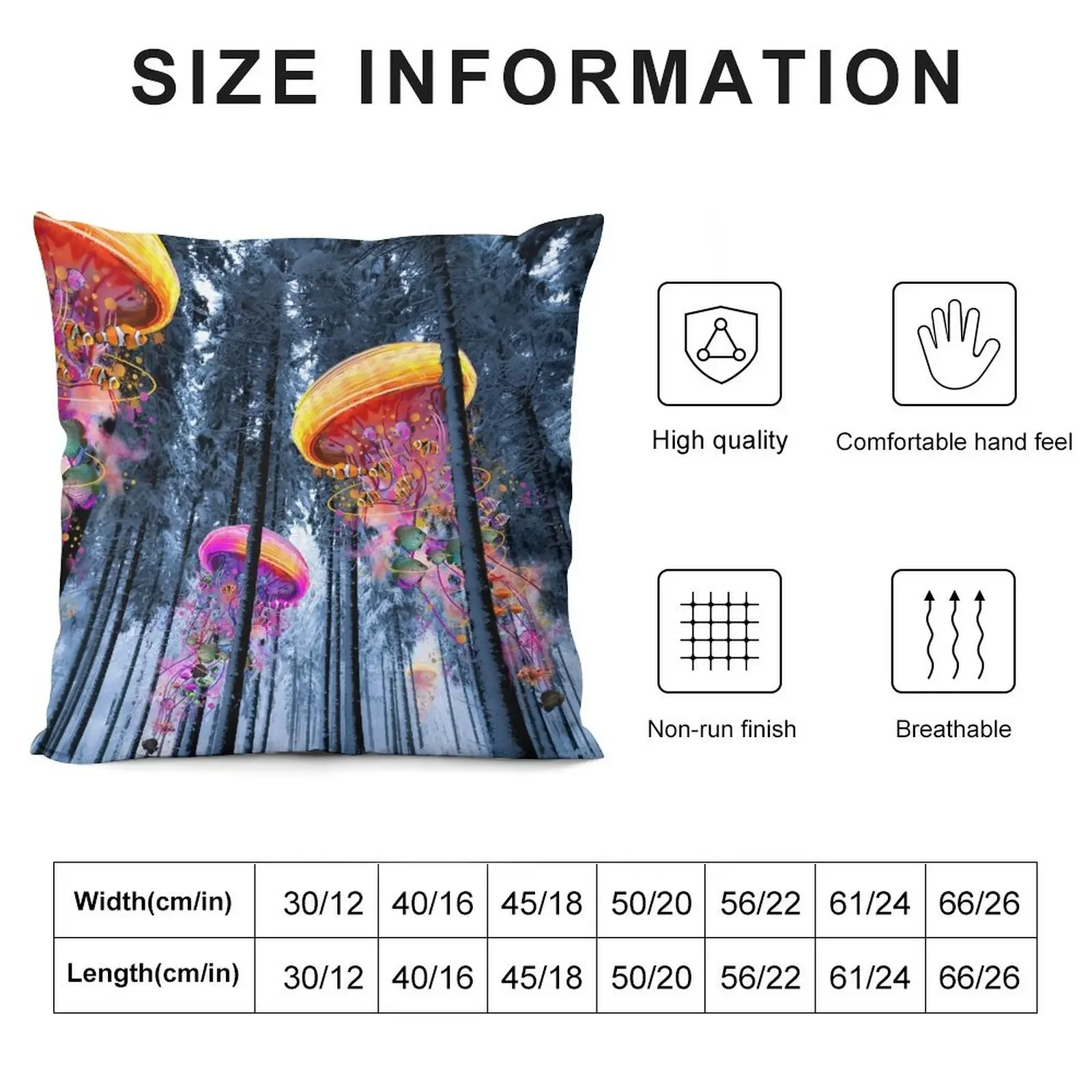 New Winter Forest of Electric Jellyfish Worlds Throw Pillow Sofa Cushion Cover Bed pillowcases pillow