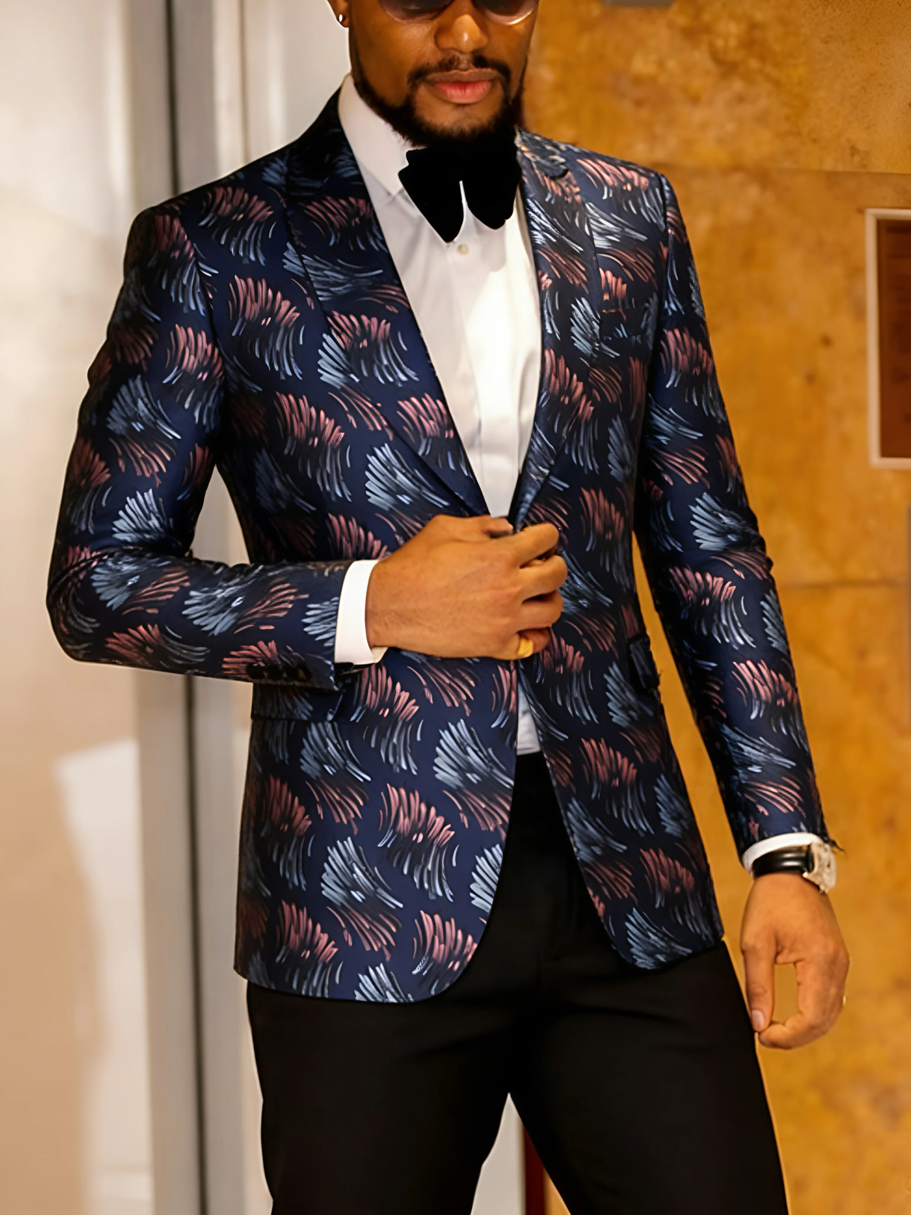 

Blazer for Men Paisley Sport Coat Lightweight Suit Jacket Regular Tuxedo Flower Mardi Gras Carnival Gift