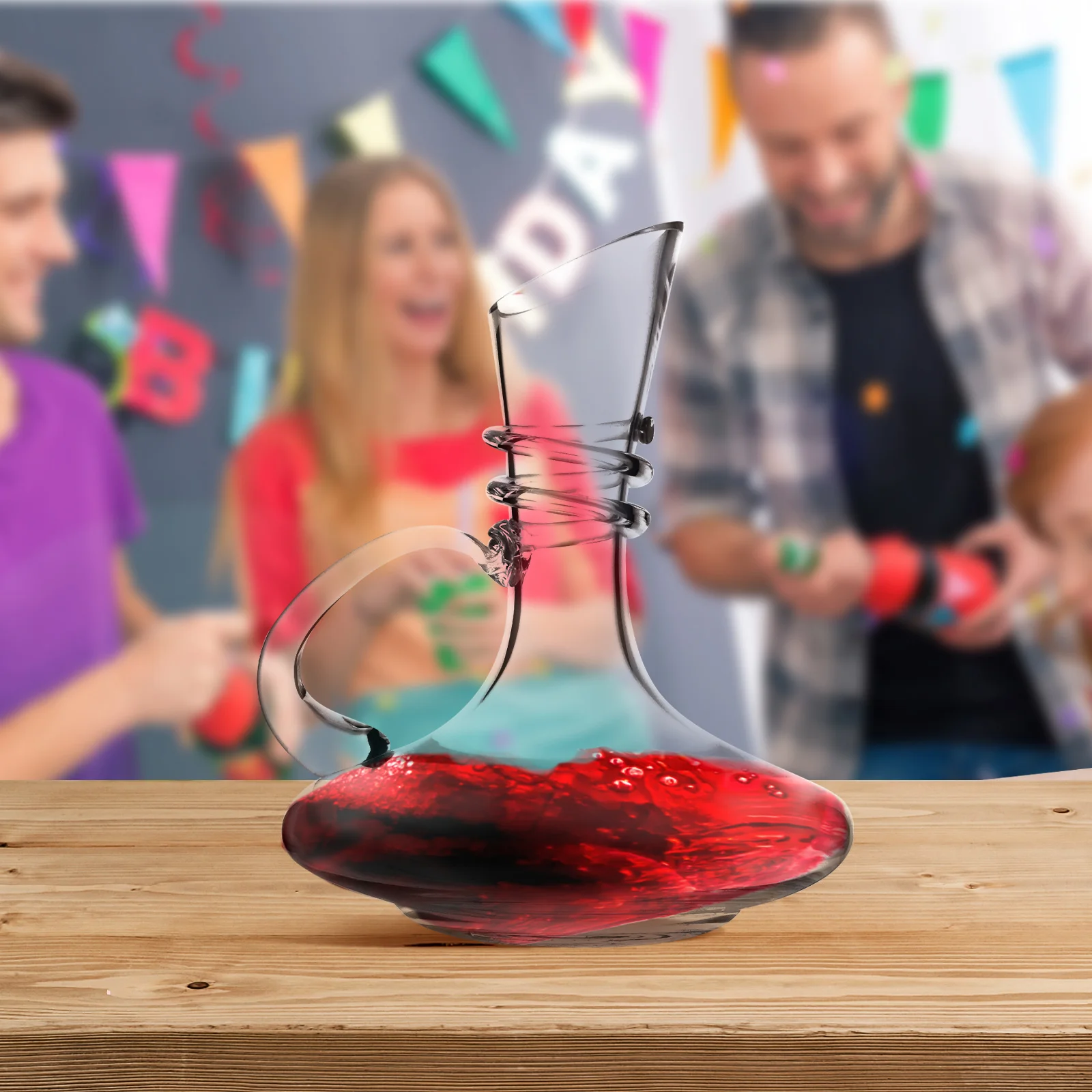 

1Pcs Glass Wine Decanter 1600ml Fast Aerating Red Wine Decanter Smooth Pour Design Household Bar Drink Distributor