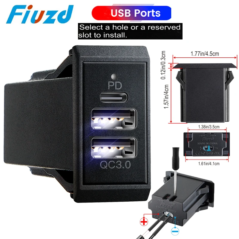 12v 24v fast charge usb outlet 3.0 socket 12v automotiva car usb charger fast charge QC3.0 Car Socket Adapter for RV Boat