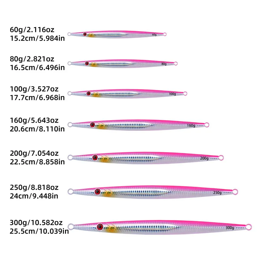 Jig metálico luminoso Slow Sinking – Largo lance para pesca en mar - imagen 4