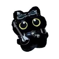 Cute Black Cat Plush Keychain Cartoon Kitten Soft Stuffed Doll Pendant Car Key Backpack Bag Decor Doll Keychain Cat Keychain