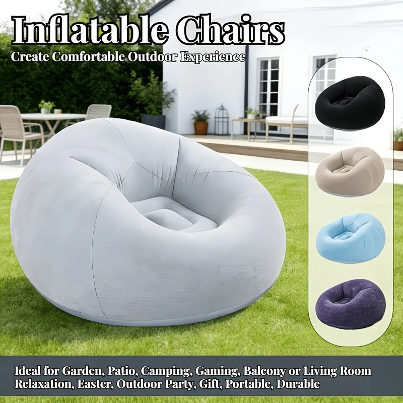 Large Inflatable Lazy Sofa Chair Portable Blow-Up Lounger for Indoor Outdoor Camping Beach Pool