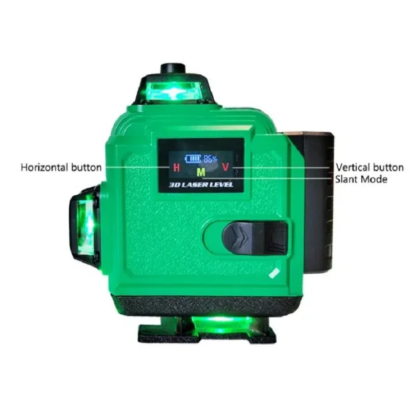 UHELPER 16 linee 4D livello Laser 2 batterie linea verde autolivellante 360 livello Laser Super potente orizzontale e verticale