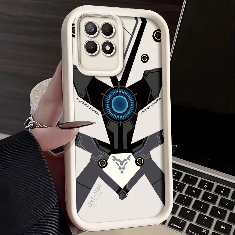 Mechanical Armor Painted Phone Case For Oppo Realme 8i Narzo 50 Silicone Anti Drop Soft Cover Funda