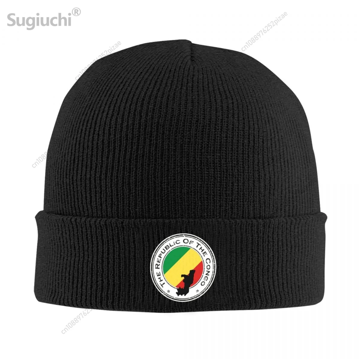 

The Republic Of The Congo Flag With Map Beanie Bonnet Knit Hats Men Women Cool Unisex Adult Winter Warm Cap For Gift