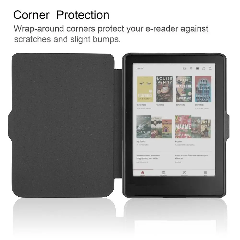 

Auto Wake/Sleep e-Reader Case 6 inch Universal N367 Smart Cover Multi-folding Stand for Rakuten Kobo Clara Colour BW 2024