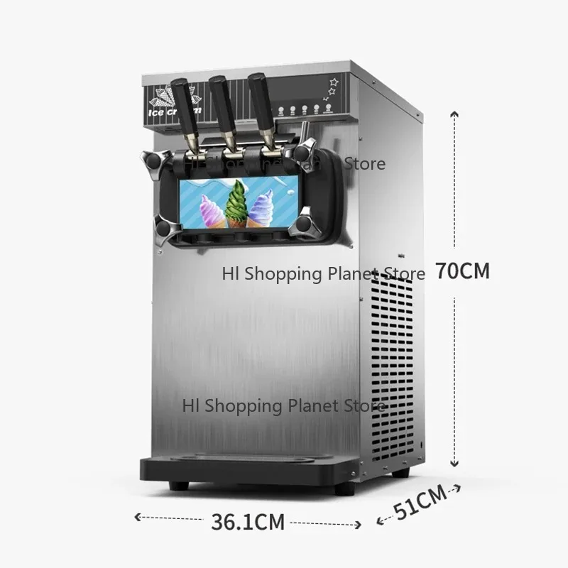 

Commercial D-IY Stand Stainless Steel Ice Cream Cone Machine Vario-us Fla-vor Soft Serve Ice Cream Maker Sn-ack Equipment