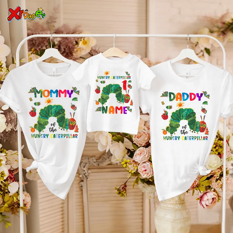 

Custom Name 1st Birthday Shirts Personalized Hungry Caterpillar Family Matching Shirt Girl T Shirt Family Matching Outfits Kids