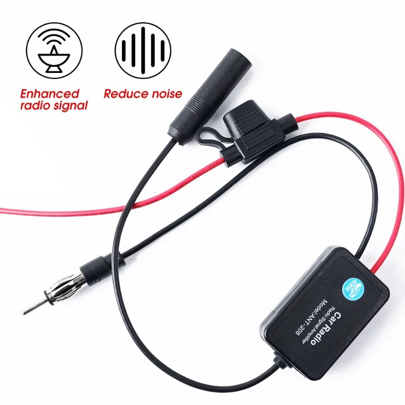 Portable Car AM/FM Radio Signal Amplifier Anti-interference Auto Antenna Radio Universal FM Booster Amp Automobile Accessories