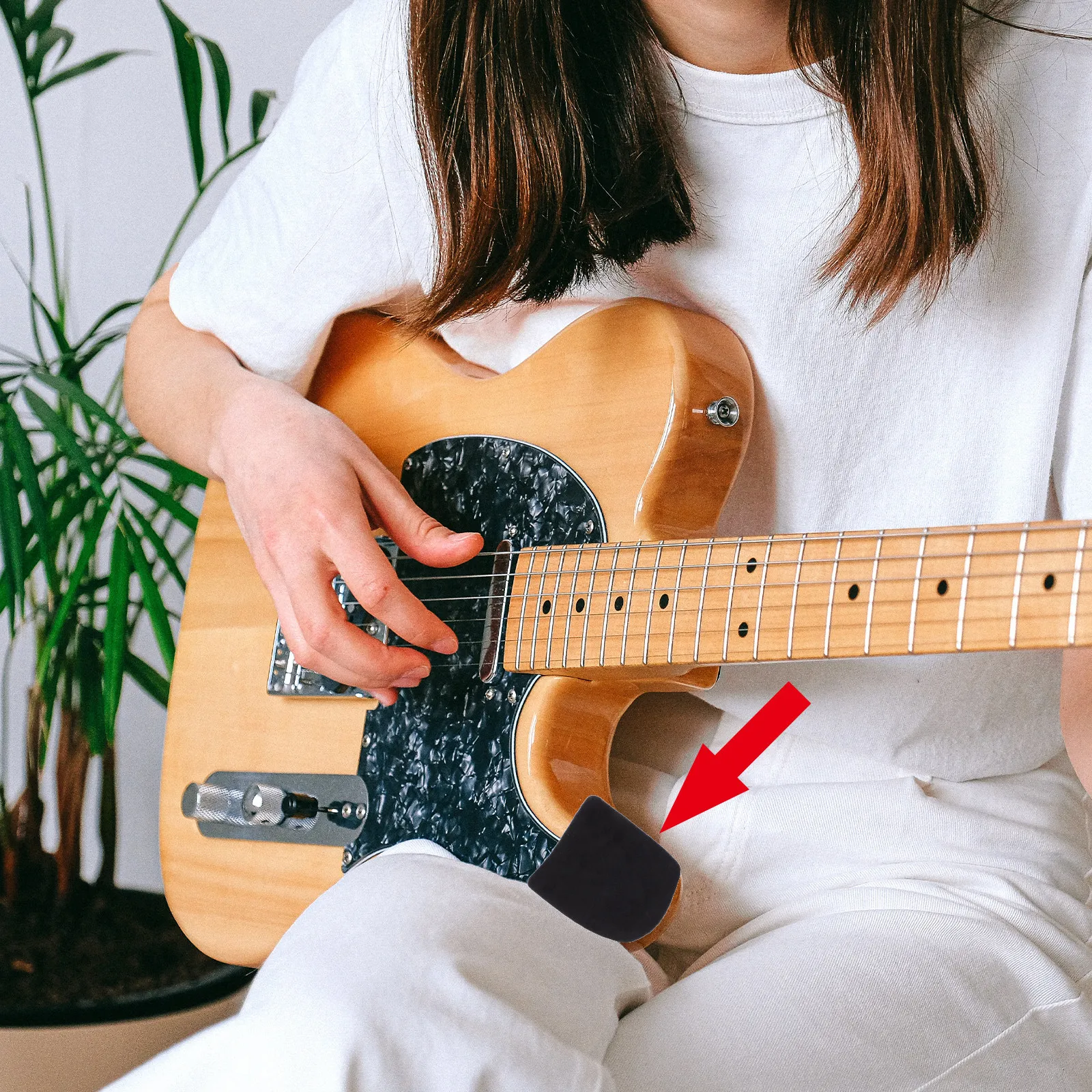 1Pcs Pipa Anti-Skid Pad Cowhide Musical Instrument Non-Slip Mat Wear-Resistant Fixing Accessory Playing Practice Tool