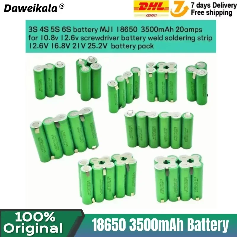 Daweikala 2025-2S1p 1s3p 3s2p 4s2p 5s2p 18650 بطارية الطاقة حزمة 3500 مللي أمبير 18 فولت مفك البراغي MJ1 بطارية ليثيوم #2
