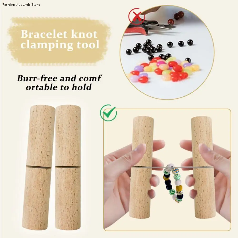 

2Pcs Ergonomic Design Knot Tightener Set Effort Saving Smooth Surface Wooden Knot Pullers Portable Multipurpose