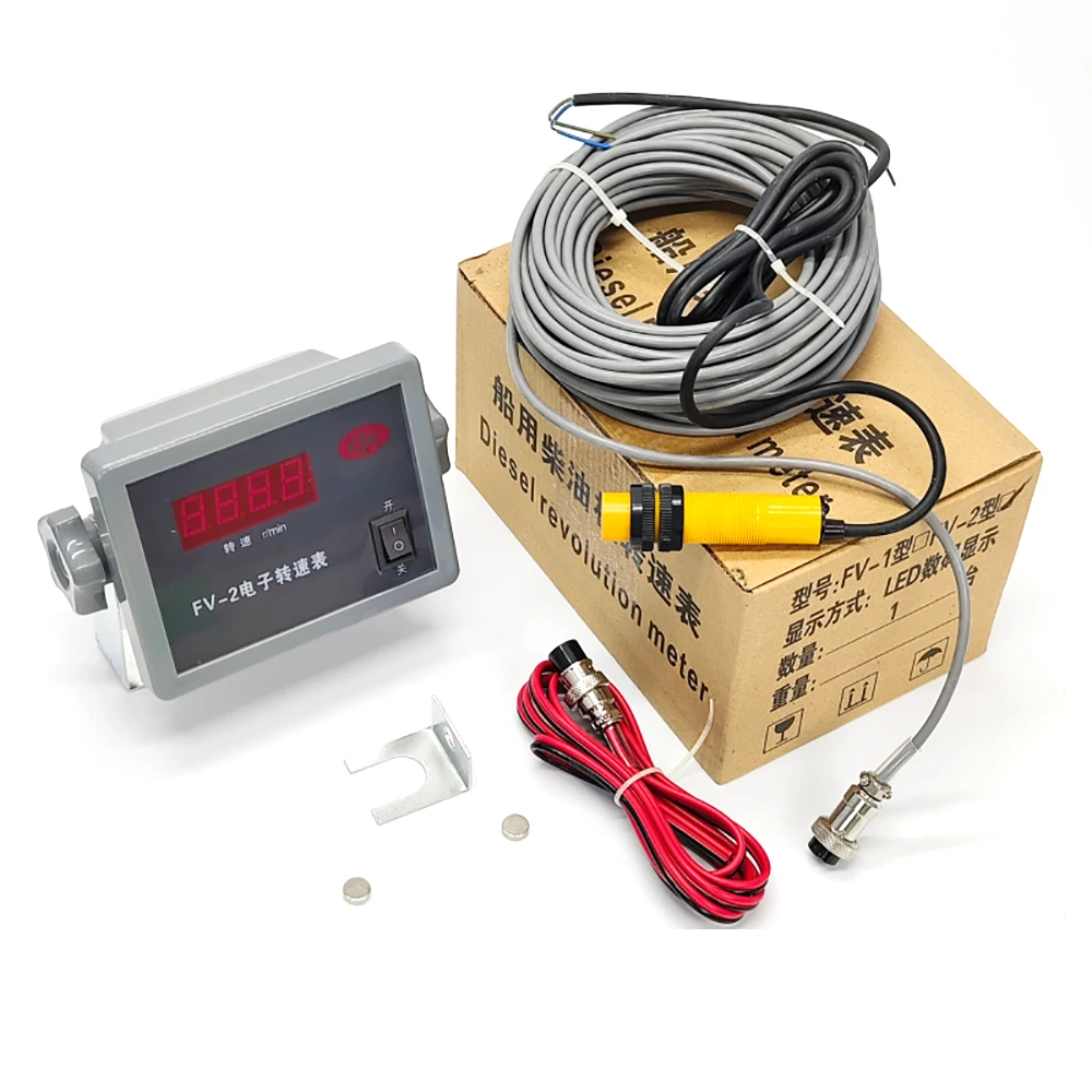 

DC 12-36V Electronic Tachometer Square Digital Speed Monitor for Automotive, Marine and Diesel Engine