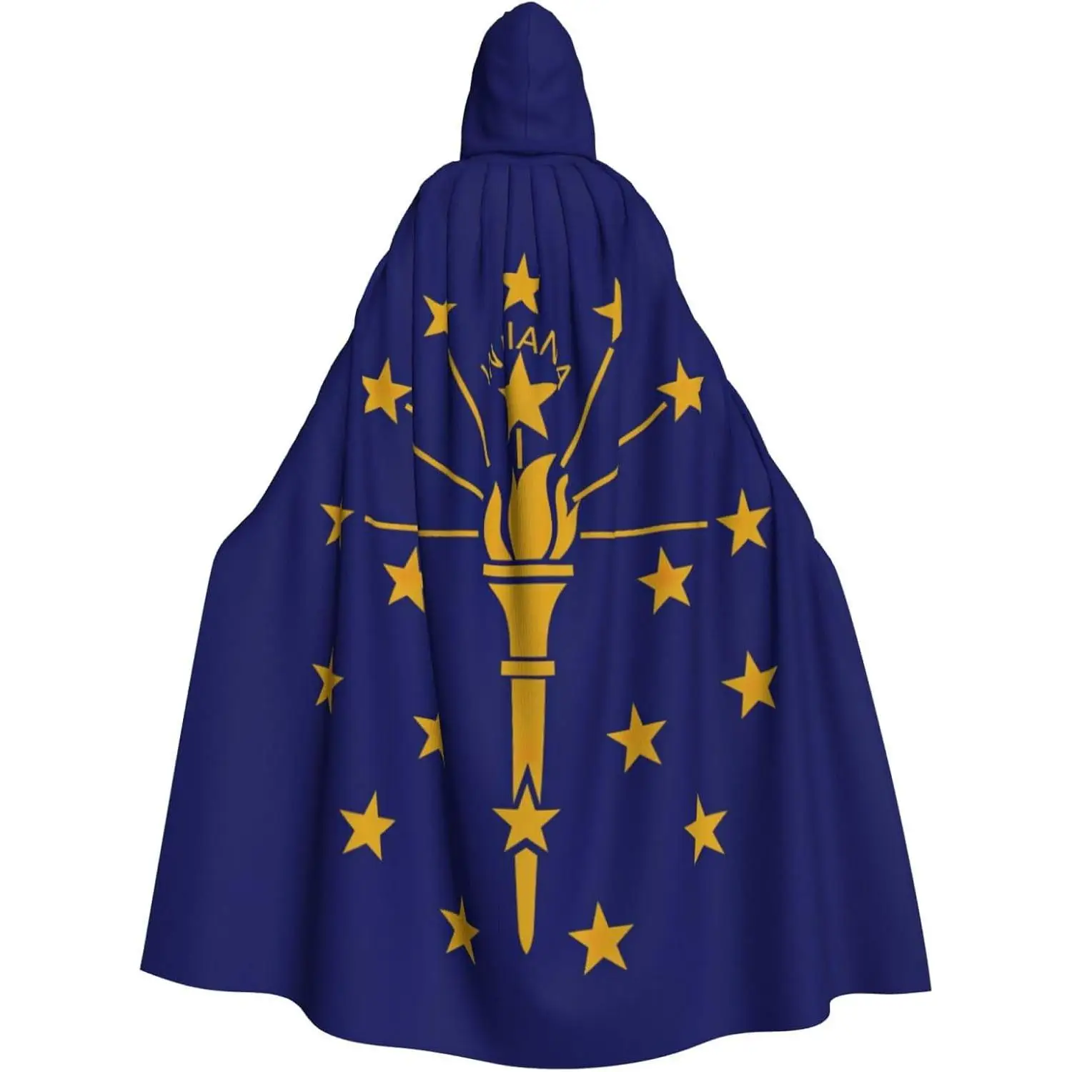 

Unisex robes capes Adult Indiana State Flag Print Hooded Cloak for Cosplay Halloween Carnival Costumes keep warm Water Resistant