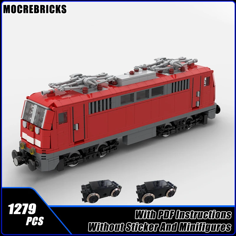 MOC Building Blocks DB BR111 Electric Locomotive Railway Passenger Trains Carriage Technology Model Kid's Bricks Toys Xmas Gifts