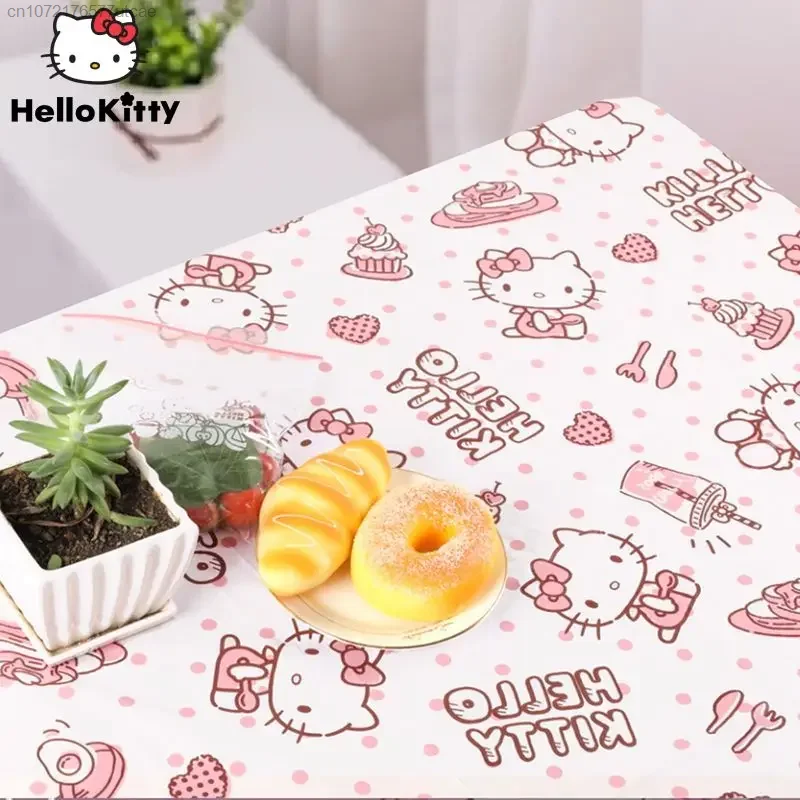 

Sanrio, Hello Kitty Женская милая ткань с рисунком скатерть сердце Free, утолщенная Водонепроницаемая Милая скатерть с защитой от жира