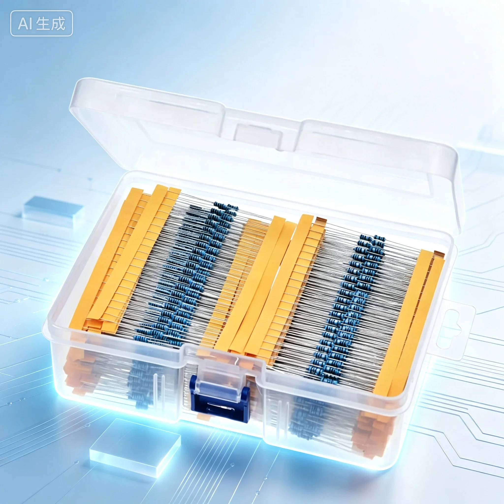 for 130 Types 2600pcs 1/4W Metal Film Resistor Assortment Kit, 0.25W Full Resistance Values Box Pack
