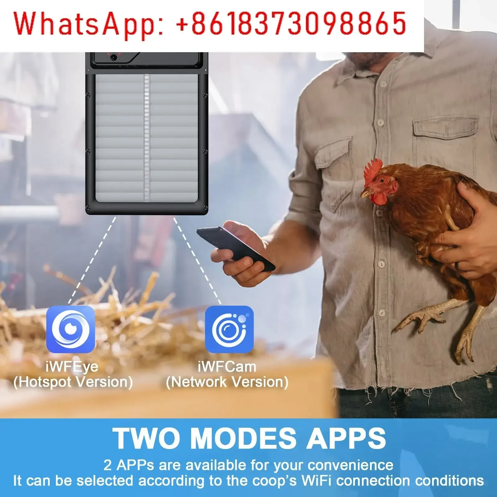 Solar Automatic Chicken Coop Door with Camera 1080P Auto Chicken Door Solar Power True APP Control WiFi Network Monitor Timer