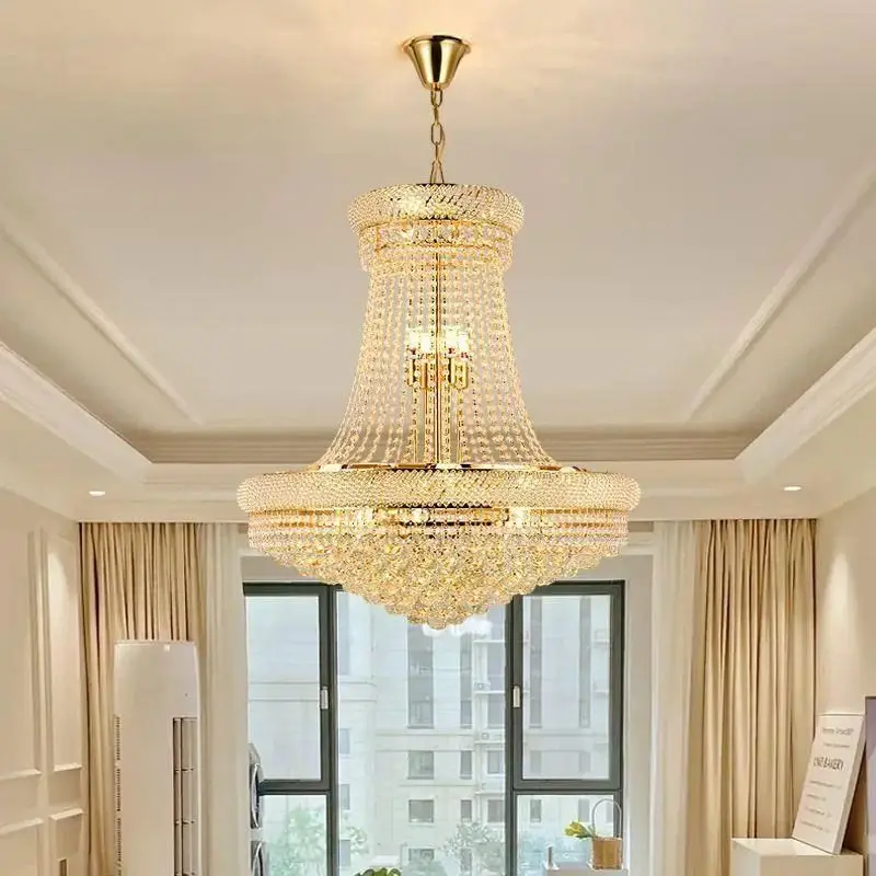 

Luxury Crystal Chandelier Large Pendant Light for Living Room Dining Room Duplex Staircase Home Lighting Lamp Ceiling Light Led