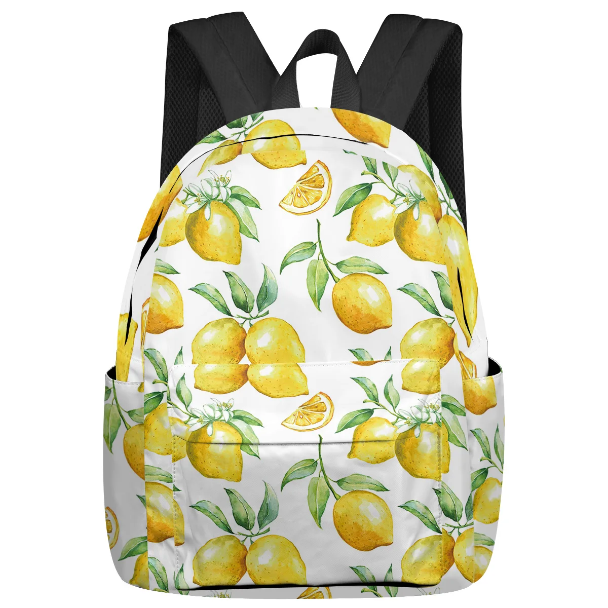 

Watercolor Lemon Fruit White Yellow Backpacks Teenagers Student School Bags Laptop Backpack Men Women Female Travel Mochila