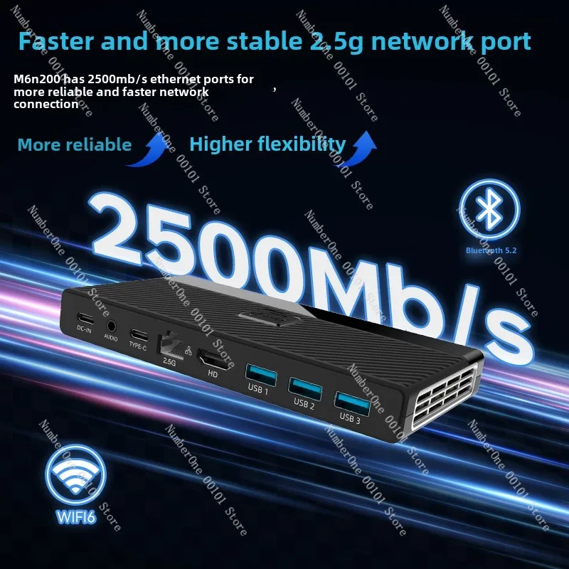 مضيف صغير جديد من الجيل الثاني عشر M6 N200، Win11، ألعاب المكتب والمنزل، بث 4K، MINIPC صغير الحجم للإنتاجية والترفيهية