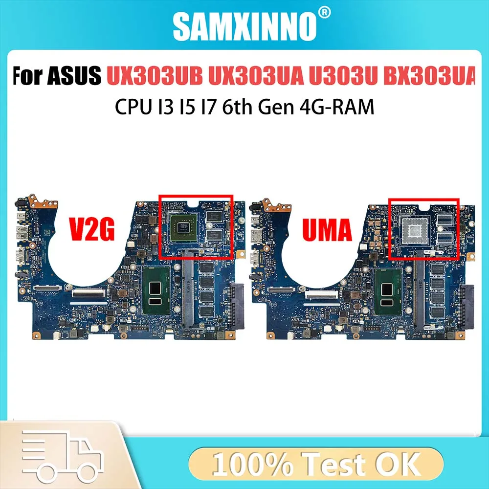 

UX303U Mainboard For ASUS UX303UB UX303UA U303UB BX303UA U303UA Laptop Motherboard With CPU I3 I5 I7 6th Gen 4G-RAM GT940M