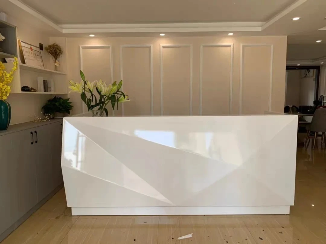 Modern Beauty Salon Triangle Front Reception Desk Furniture