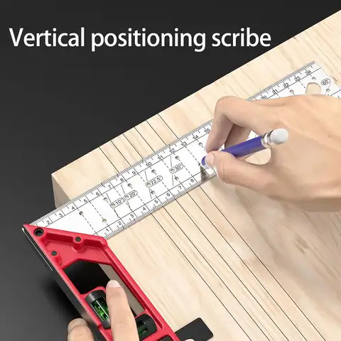 Quick-Positioning Angle Ruler Drawing Tool High-Precision L-Shaped Right Angle Ruler Stainless Steel Multi-Angle Measuring Ruler