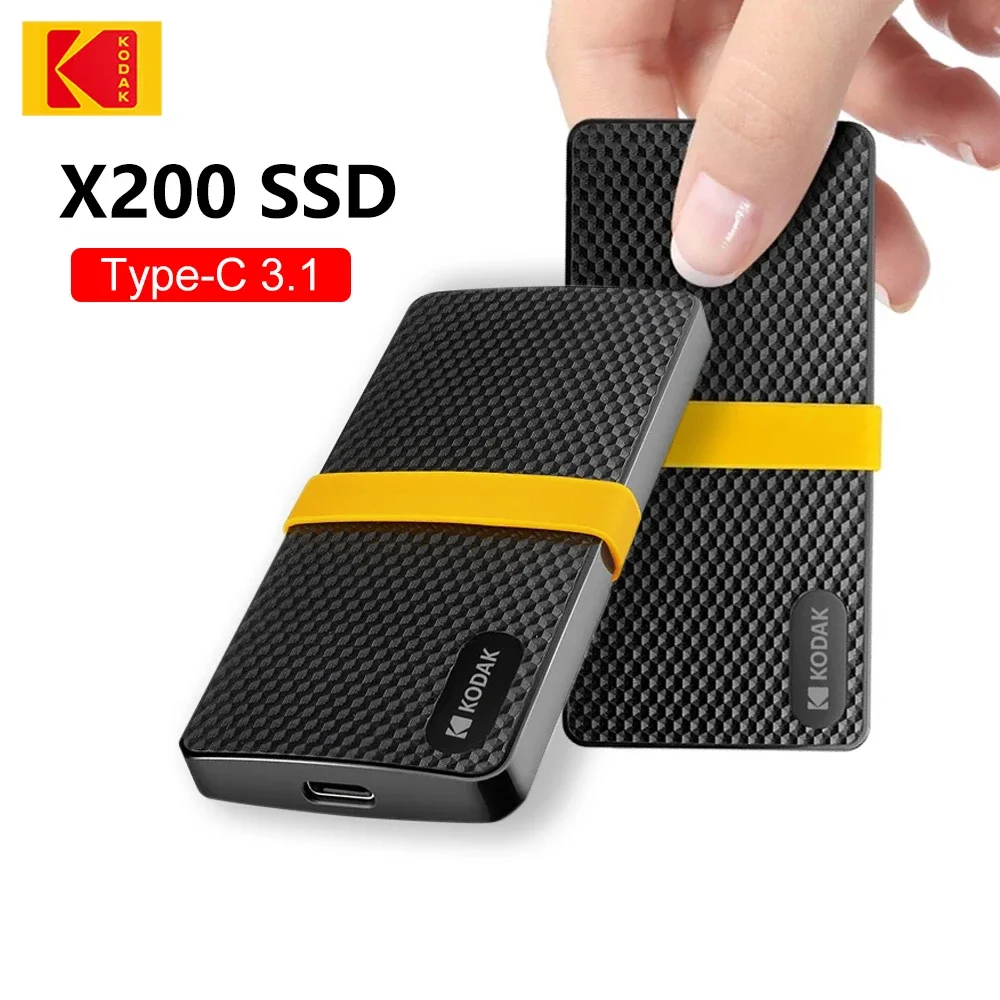 

Kodak X200 Portable SSD 1TB 256GB USB 3.1 Type C External Drive Hard Disk 512GB Solid State Drive For PS4 Laptop Macbook PC