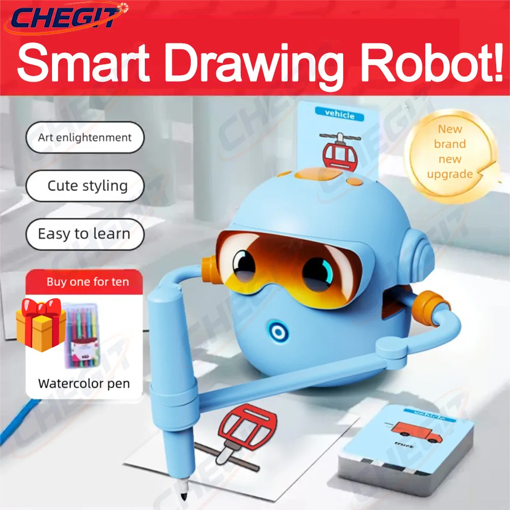 Nuovo robot da disegno intelligente automatico illuminazione robot da disegno intelligente ausilio didattico per il giocattolo della macchina dell'infanzia