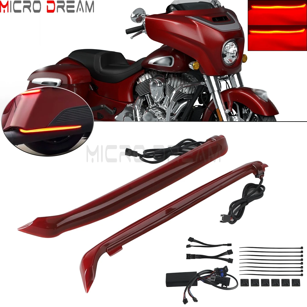 Smoke Tracer LED Turn Brake Light F​or Indian Chieftain Springfield Dark Horse Roadmaster Limited Motorcycle Rear Saddlebag Lamp