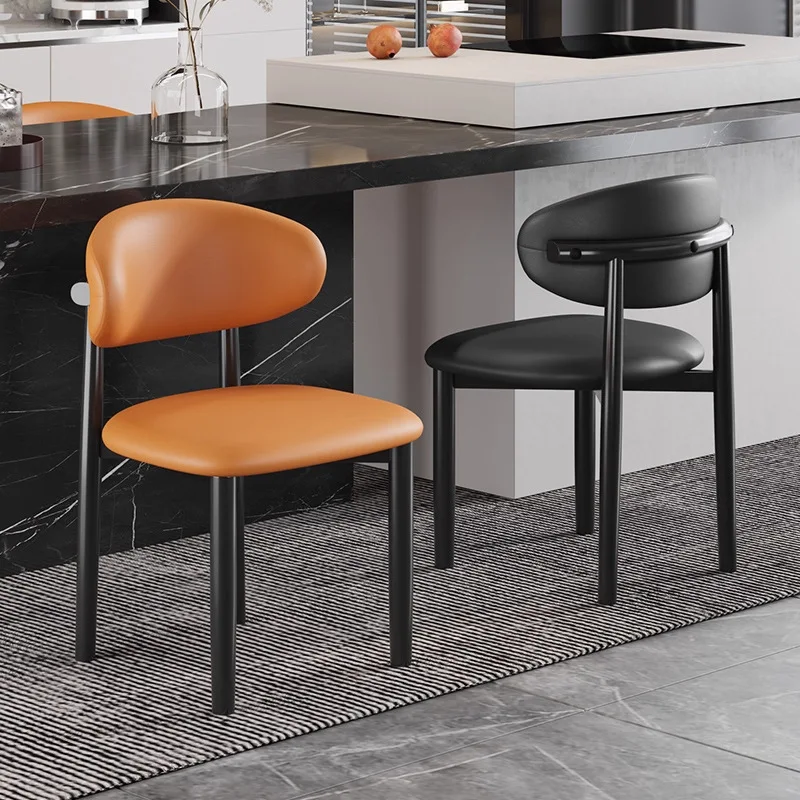 

Household dining chair Backrest chair Wrought iron dining table chair Leisure chair