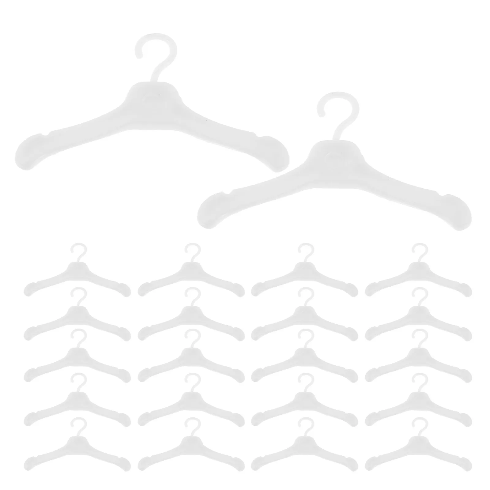 

50Pcs Mini Clothes Hangers Plastic Dollhouse Wardrobe Storage Rack for Displaying Organizing Tiny Outfits Miniature Clothing