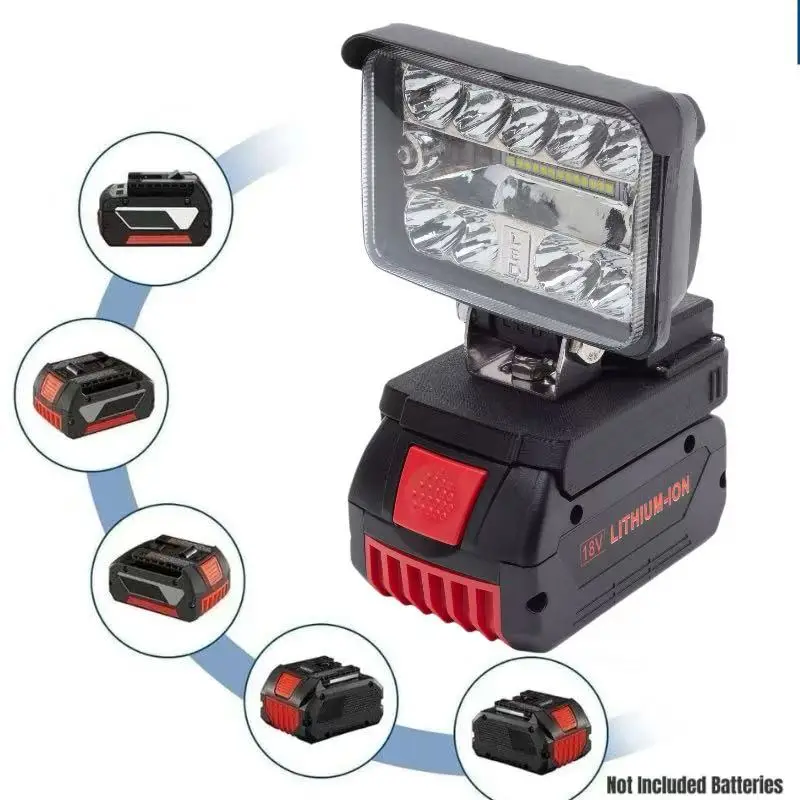 

Cordless Led Work Light For For Bosch 18V Lithium Batteries Portable Flood Light Flashlight (Not include battery)