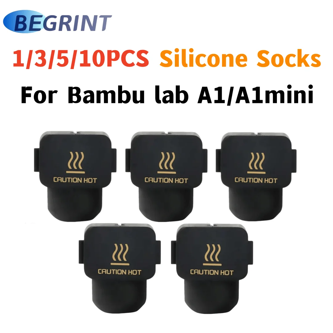 

1/3/5 шт. силиконовые носки для Bambu Lab A1 мини-чехол 3D-принтер нагревательный блок силиконовый рукав A1 Hotend теплоизоляционный чехол