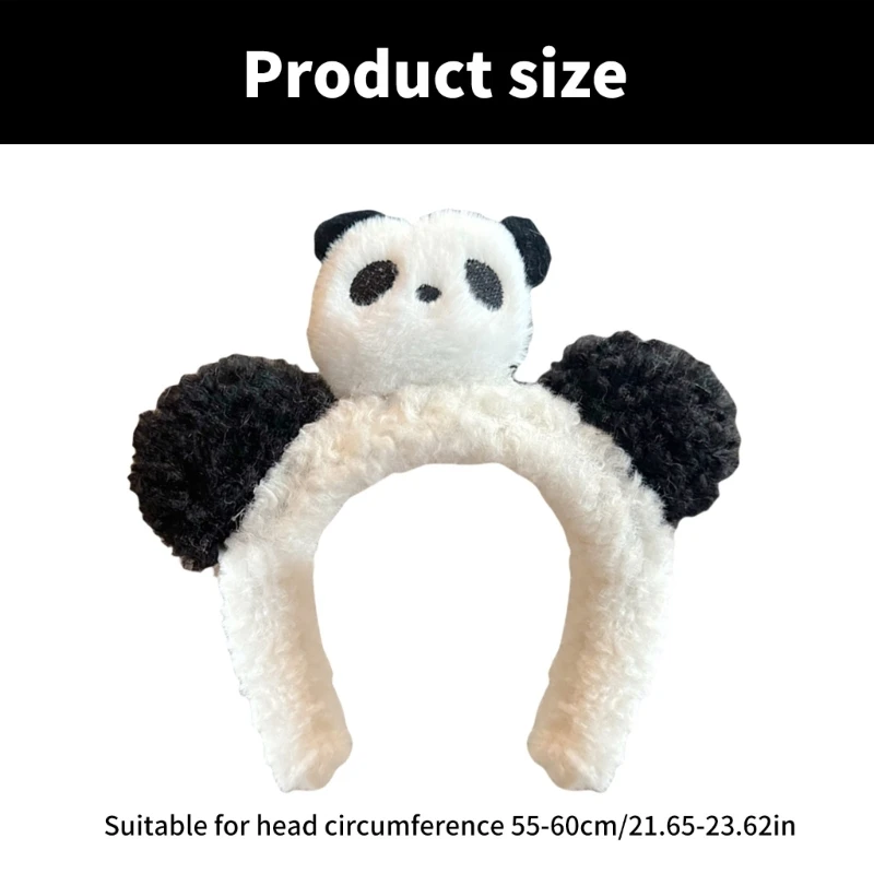 Plush Hairhoop for Kids Adult Women Face Washing Headband Lovely Panda Hairband Family Party Costume Accessory Headwear