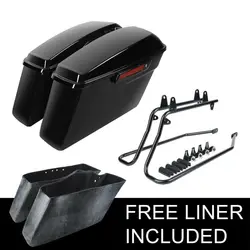 Motorcycle Hard Saddlebags Saddle Bags Conversion Brackets For Harley Heritage Softail Fatboy FLST FXST Deluxe 1984-2017