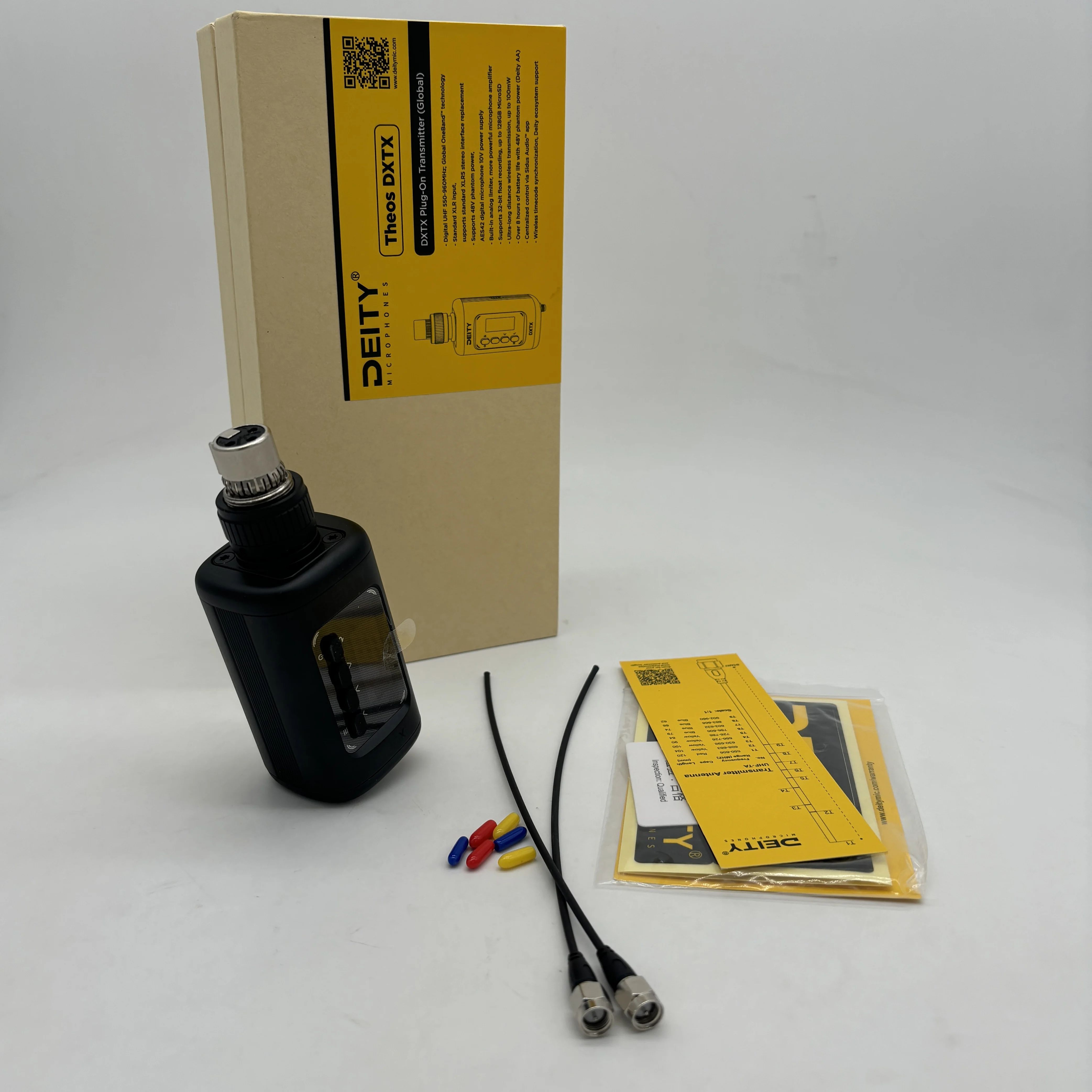 DEITY THEOS DXTX UHF Digital Wireless Transmitter and  DEITY D2RX Dual Channel Receiver with 48V phantom power