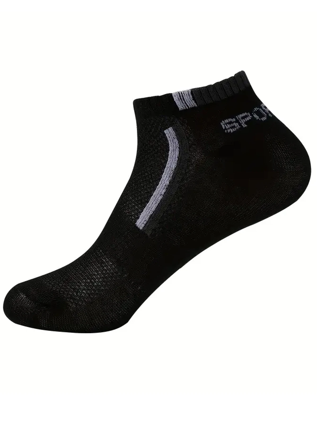 Anti-Rutsch-Bootssocken für Herren, 5 Paar Knöchelsocken mit Blockdruck für Business und Sport, atmungsaktiv, schweißbeständig, geruchshemmend, bequem – Detail 5