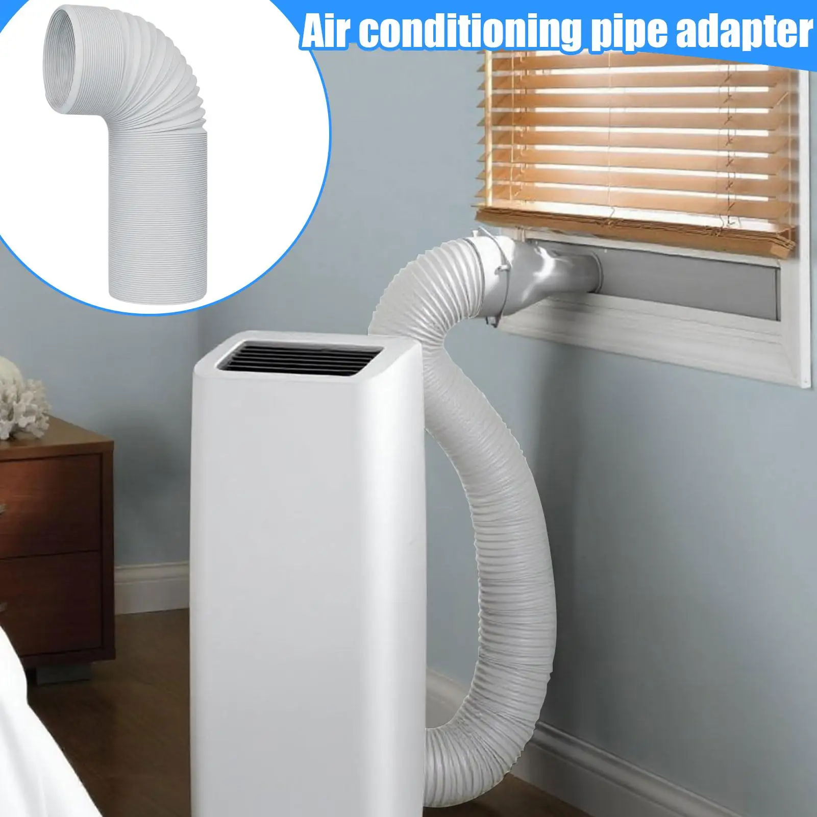 Portable AC Exhaust Hose Coupler Air Conditioner Hose Connector Fit 5.1in 5.9in Diameter Pipe Joint for Living Room Duct Home