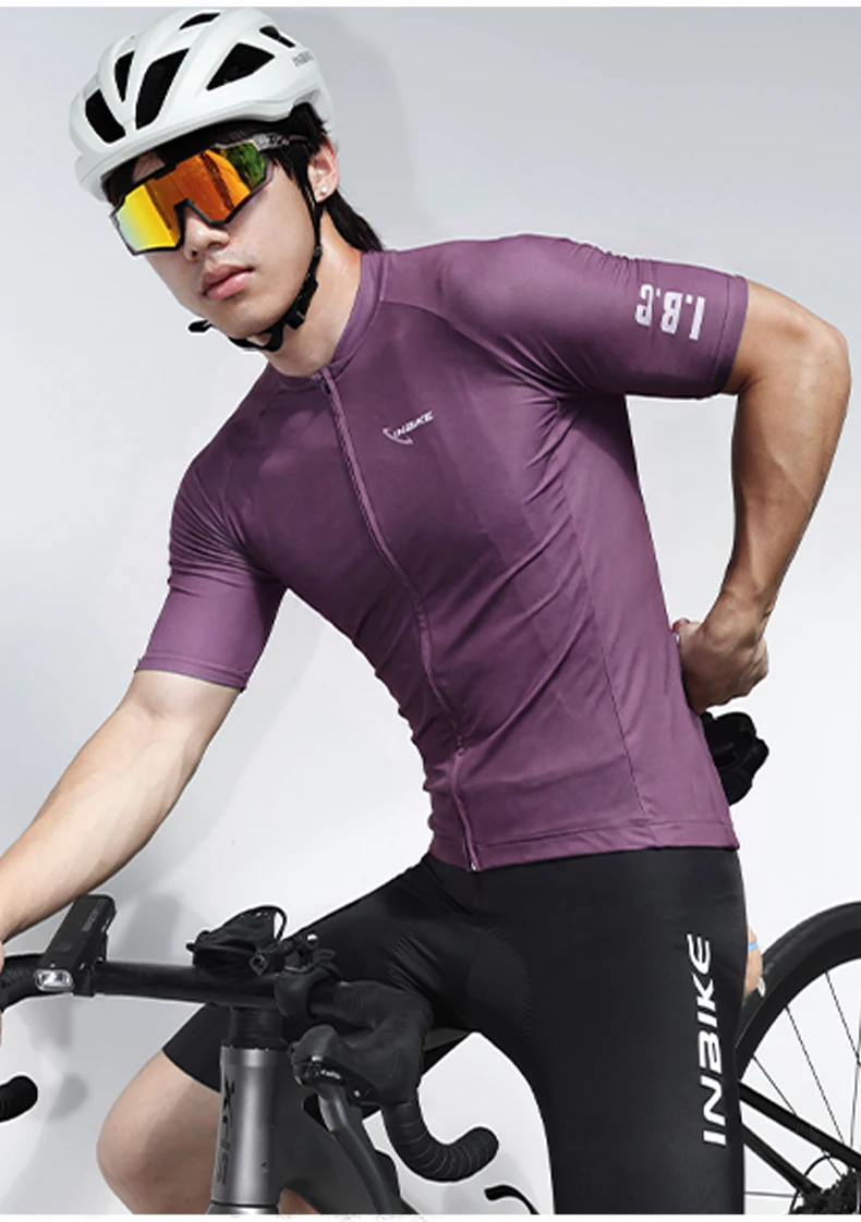 INBIKE Radtrikot Sommer Herren Kurzarm Atmungsaktiv Hochelastisch Rennrad-Shirt Schnelltrocknend Feuchtigkeitsableitend Fahrradbekleidung – Detail 14
