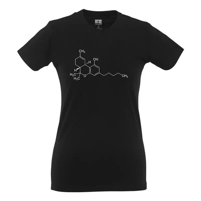 

Tetrahydrocannabinol THC Молекула Веселые забавные высказывания Рубашка для девочек