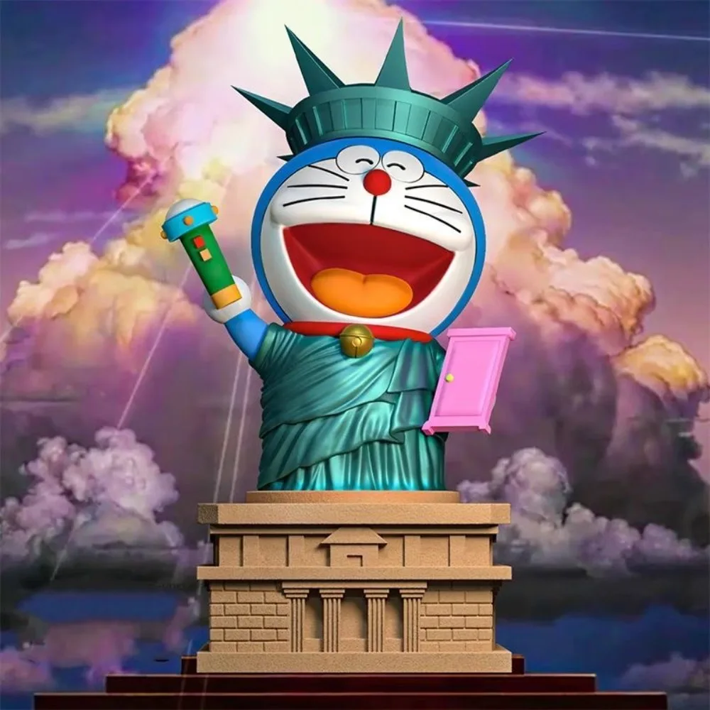 Figura de Doraemon de Anime de 20cm/7,87 pulgadas, estatua de Cosplay de Doraemon, figuras de acción de la libertad, colección de estatuas de Pvc, modelo de juguetes, regalos