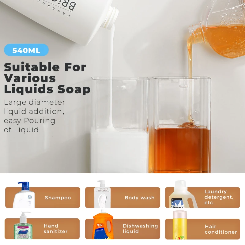 Automatic Liquid Soap Dispensers Kitchen Bathroom Rechargeable Sensor Smart Hand Sanitizer Shampoo Detergent Dispenser image 5
