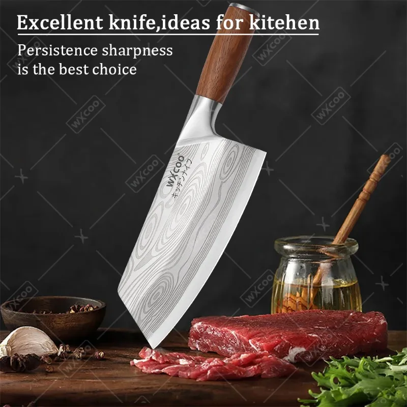WXCOO Stainless Steel Boning Knife Kitchen Knife Dual-Purpose Chopping and Slicing Household Fruit Knife Kitchen Supplies view 4