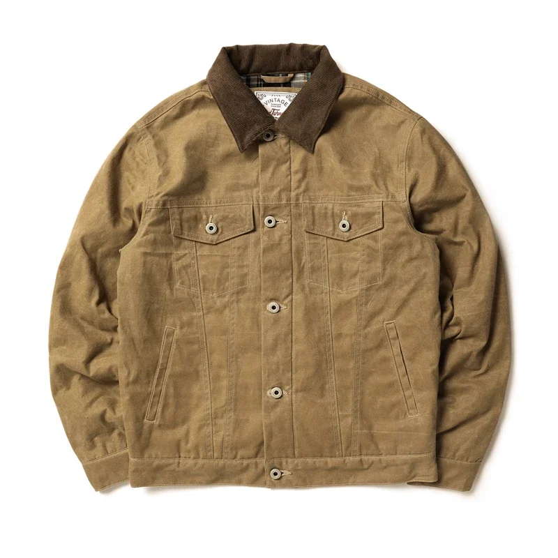 Red Tornado Classic Type 3 Waxed Trucker Jacket American Casual Style Work Wear Coat