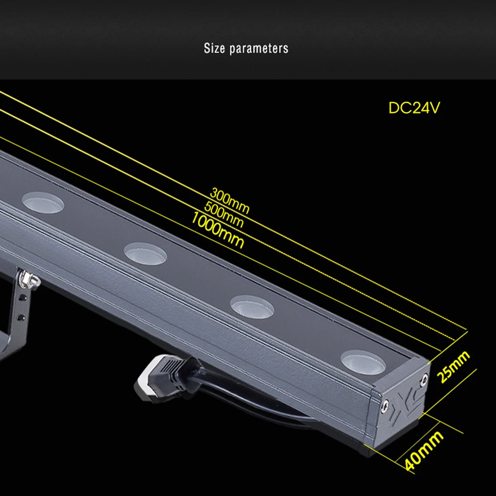 6W 9W DC24V naświetlacz ścienny LED lampa na barek 30CM 50CM krajobraz reflektor profil Wallwasher wodoodporna