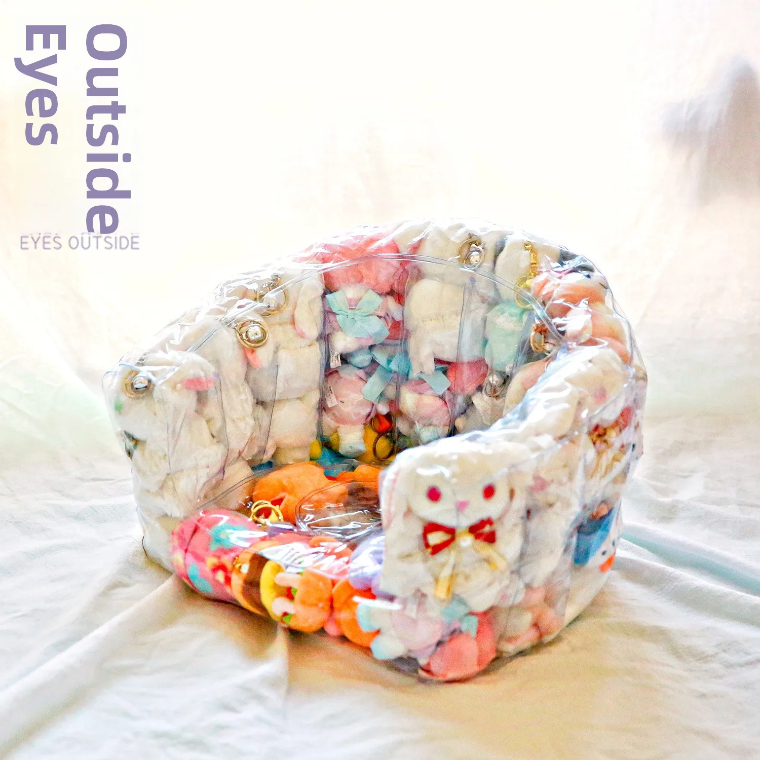 Inflatable Transparent Sofa Doll Storage Plush Toy Doll Storage Chair DIY Stuffing Doll Lazy Person's Solution Sofa Cover
