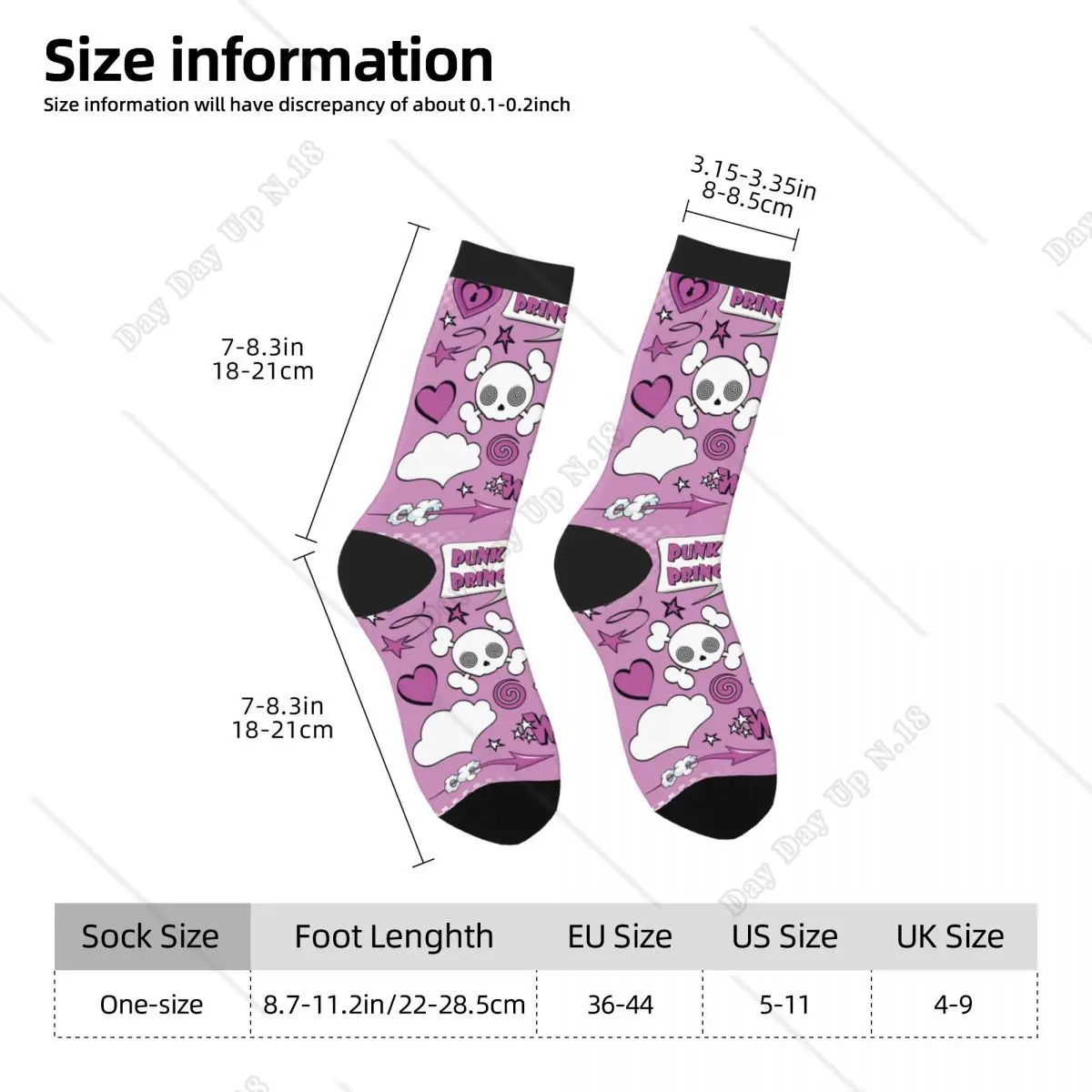 Y2K Sugar Skull Purple Vampire Women's Socks Unisex Pattern Printed Hiphhop Funny Crew Sock Gift Soft Breathable